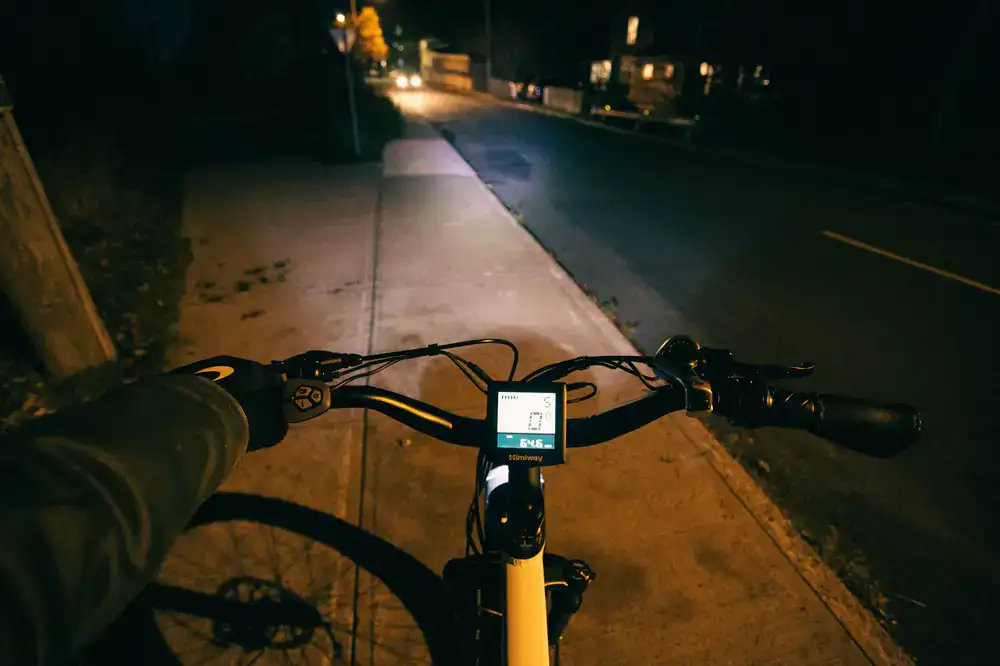 Illuminated digital display on e-bike handlebars