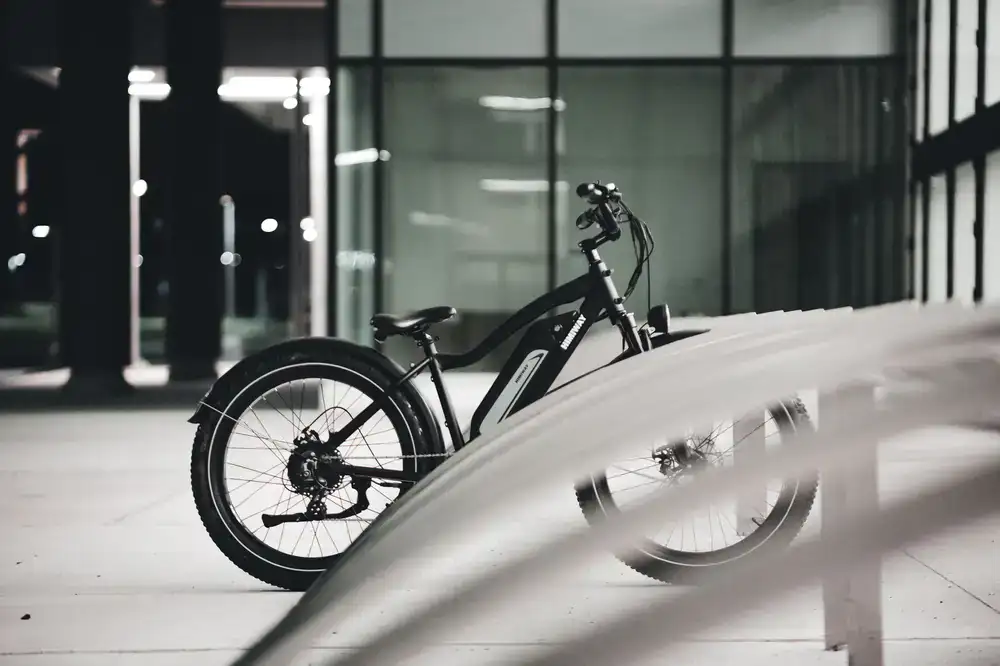 Sleek electric bike parked in an urban setting